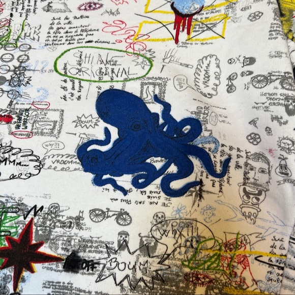 Shine Original Sweatshirt. Sz L cotton white with Multicolor graphics - Picture 4 of 10